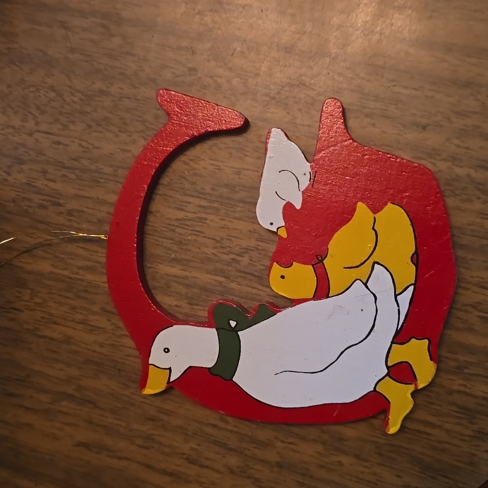 Geese vintage Wooden christmas ornament